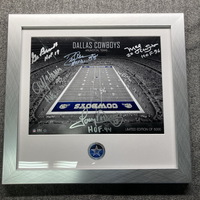 NFL - Cowboys Limited Edition Framed Coin and Stadium Photo Signed by Ha...