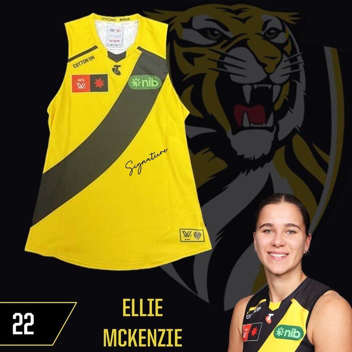 Photo of Ellie McKenzie #22 Richmond 2025 AFLW Clash Guernsey