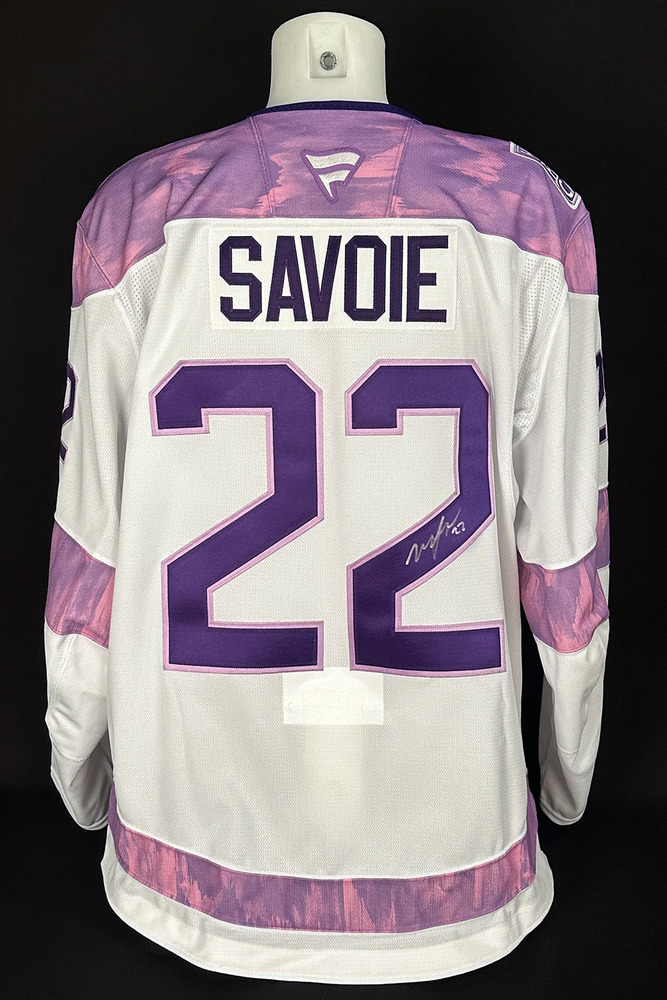 Matt Savoie #22 - Autographed 2025-26 Edmonton Oilers Hockey Fights Cancer Night Ltd Edition Jersey (Autographed Only / Not Worn On Ice)