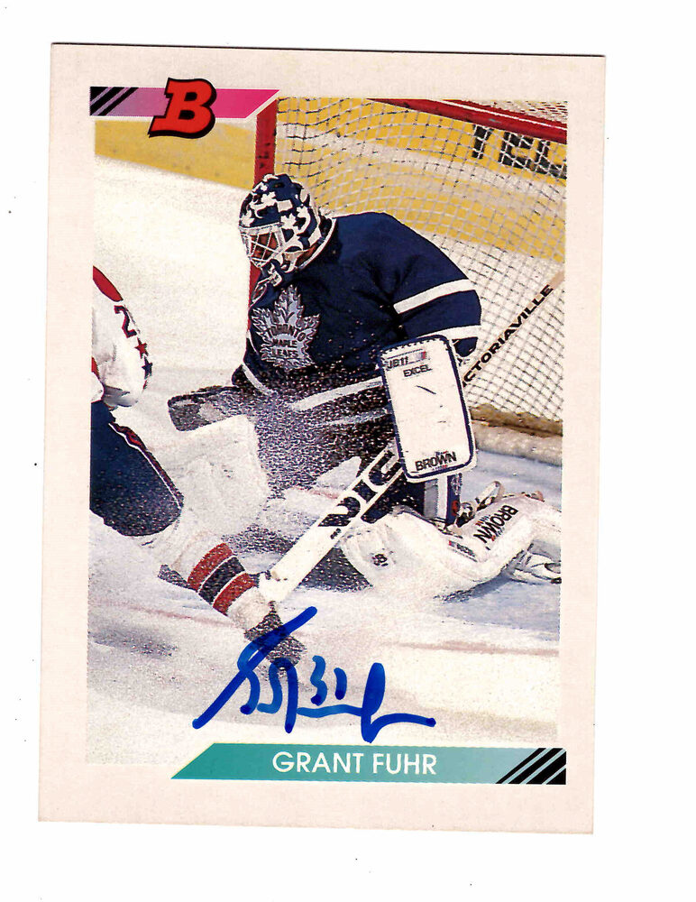 Grant Fuhr Autographed Toronto Maple Leafs Bowman #114 Hockey Card