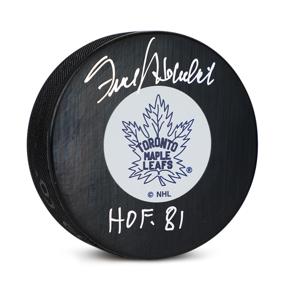 Frank Mahovlich Signed Toronto Maple Leafs Original Six Puck with HOF Note