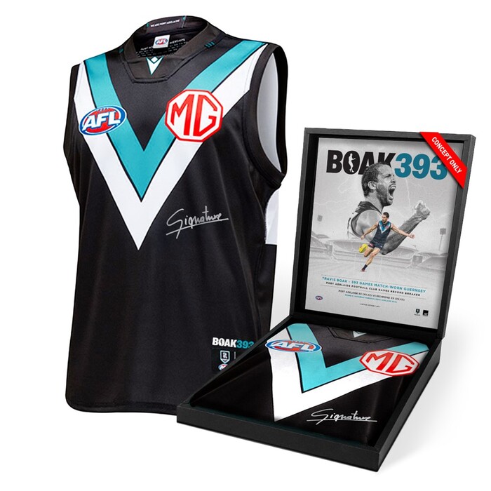 Will Lorenz #36 Port Adelaide Boak 393 Milestone Player Issue Guernsey