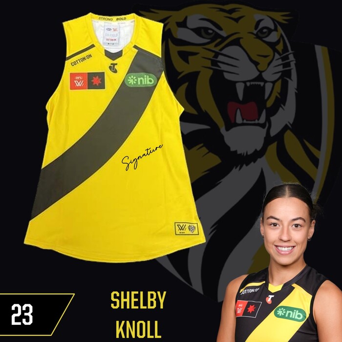 Photo of Shelby Knoll #23 Richmond 2025 AFLW Clash Guernsey