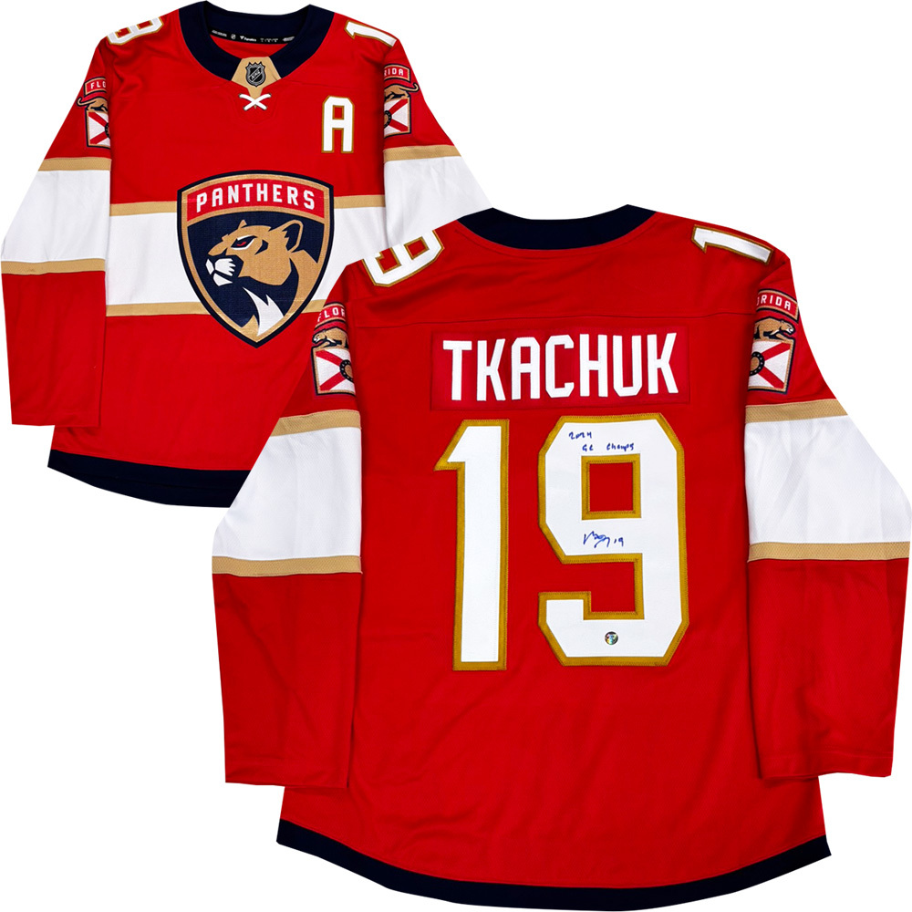 Matthew Tkachuk Autographed Florida Panthers Breakaway Jersey w/2024 SC CHAMPS Inscription