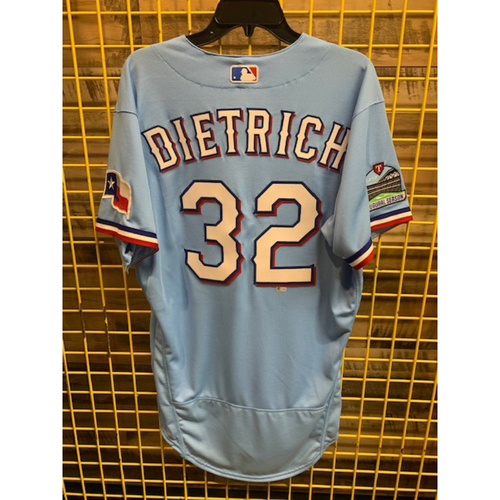 2020 Team-Issued Texas Powder Blue Jersey - Derek Dietrich