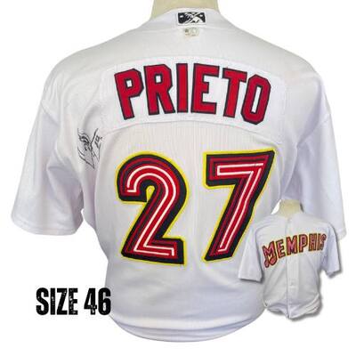 #27 Cesar Prieto Authenticated Game Worn & Autographed White Home Jersey
