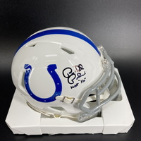 HOF - Colts Bill Polian Signed Mini Helmet with HOF 15 Inscription