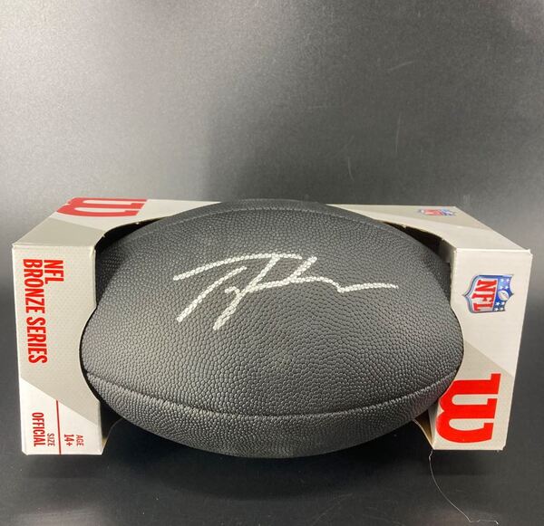 NFL - Saints Tyler Shough Signed Black Composite Silver Series Football