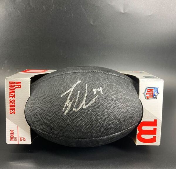 NFL - Colts Tyler Warren Signed Black Composite Silver Series Football