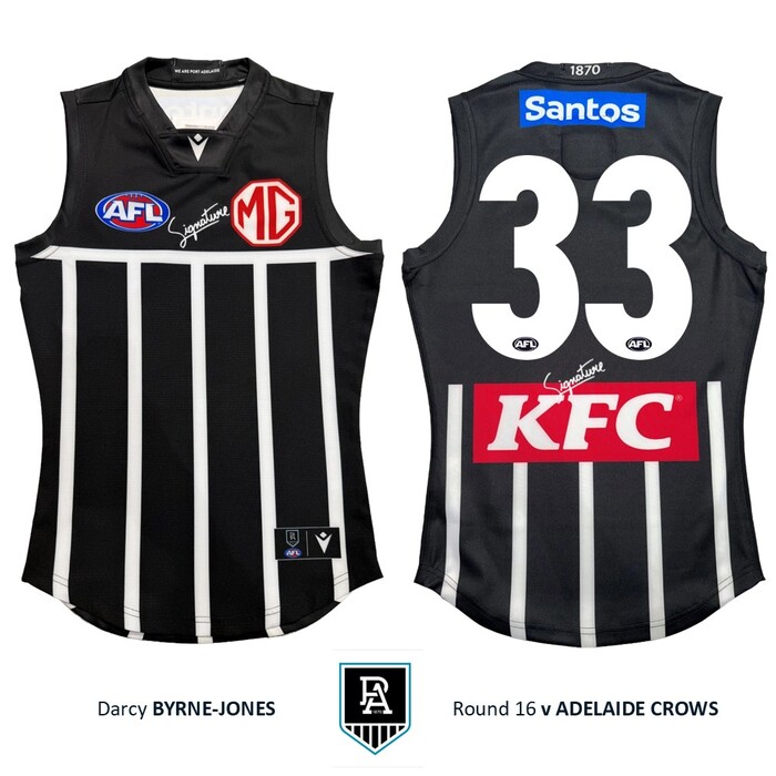 Photo of Darcy Byrne-Jones #33 Port Adelaide 2026 Prison Bar Guernsey