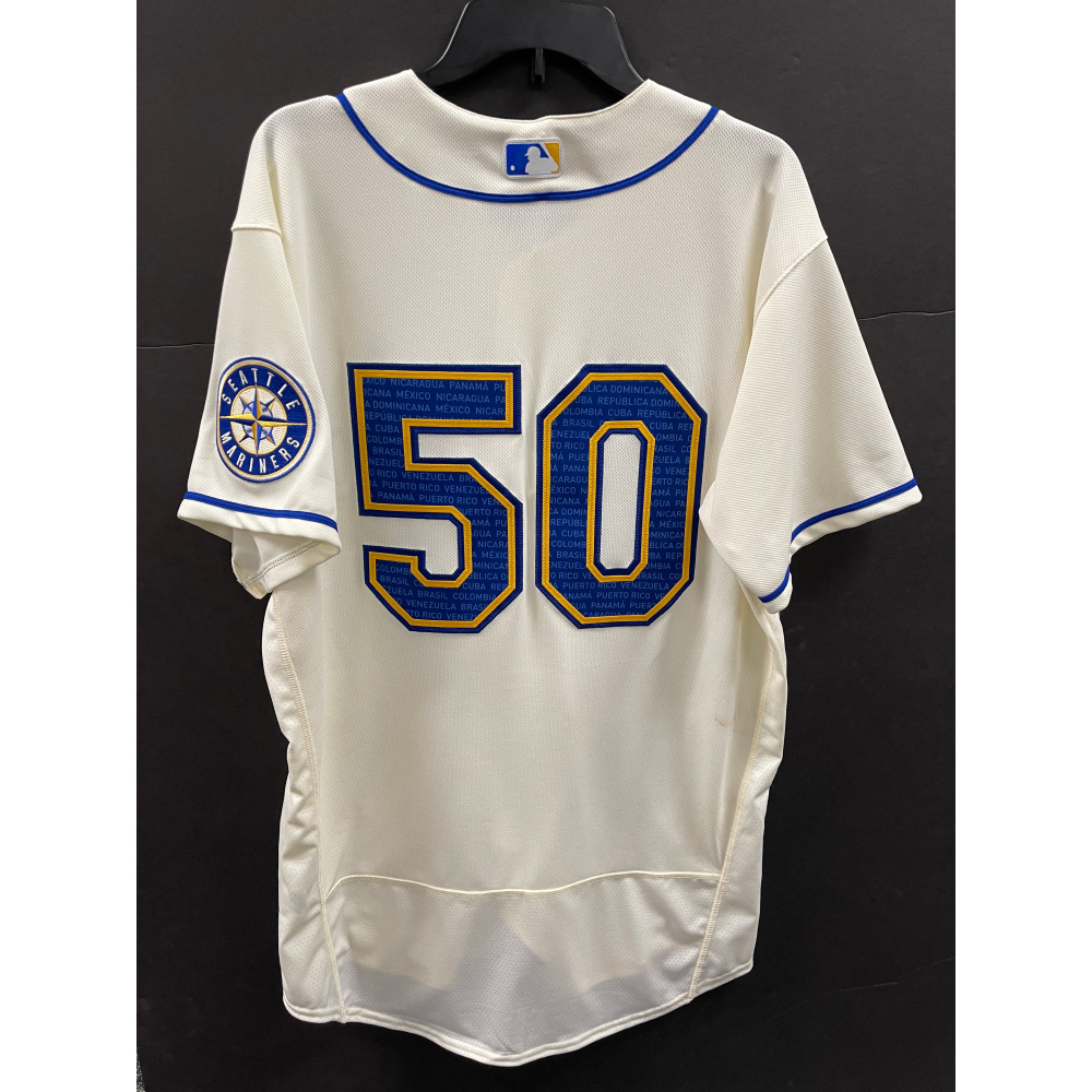 Erik Swanson Game Used Marineros Jersey 1.0 IP, 2 Ks Size 46