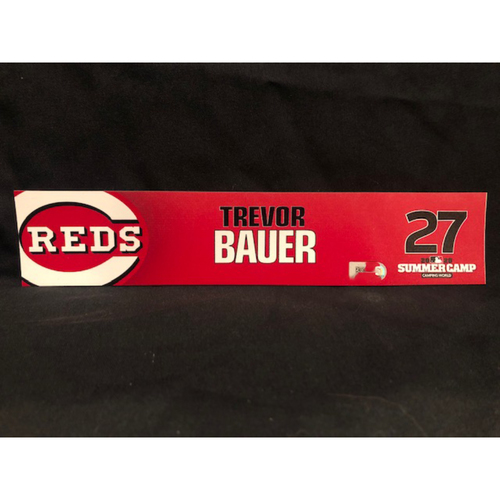 Trevor Bauer -- 2020 Sumer Camp Locker Tag -- Team-Issued