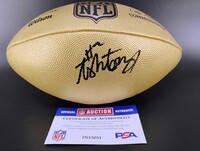 NFL - Raiders Ashton Jeanty Signed Gold Composite Football