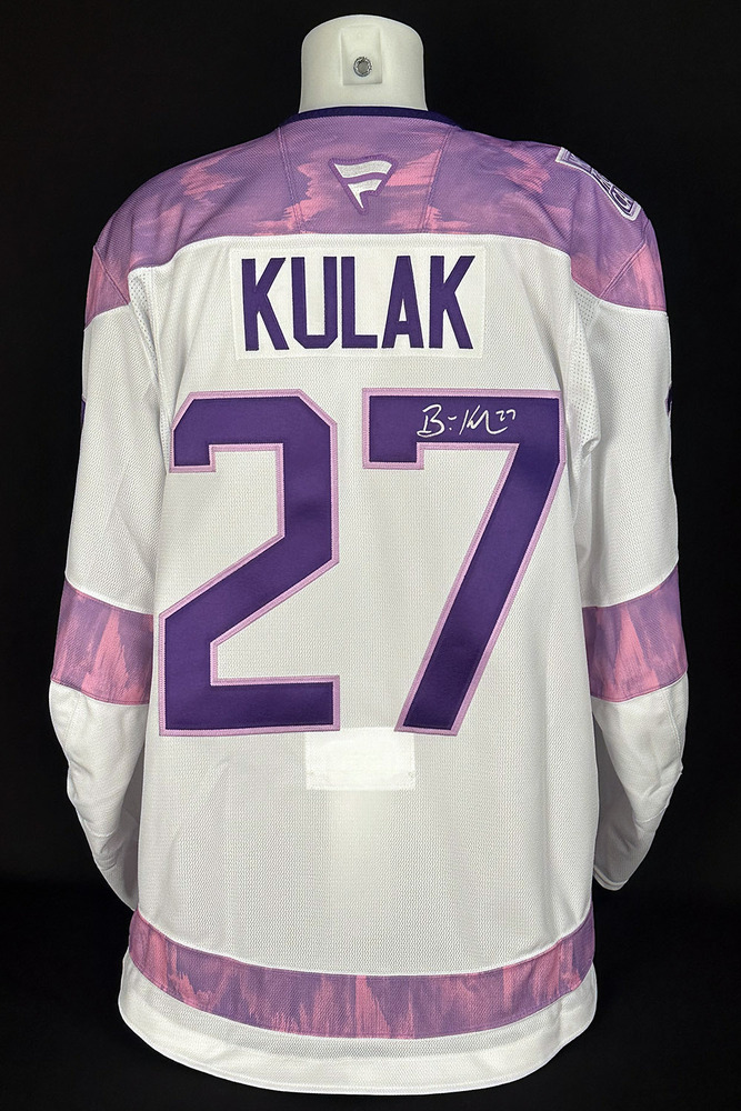 Brett Kulak #27 - Autographed 2025-26 Edmonton Oilers Hockey Fights Cancer Night Ltd Edition Jersey (Autographed Only / Not Worn On Ice)
