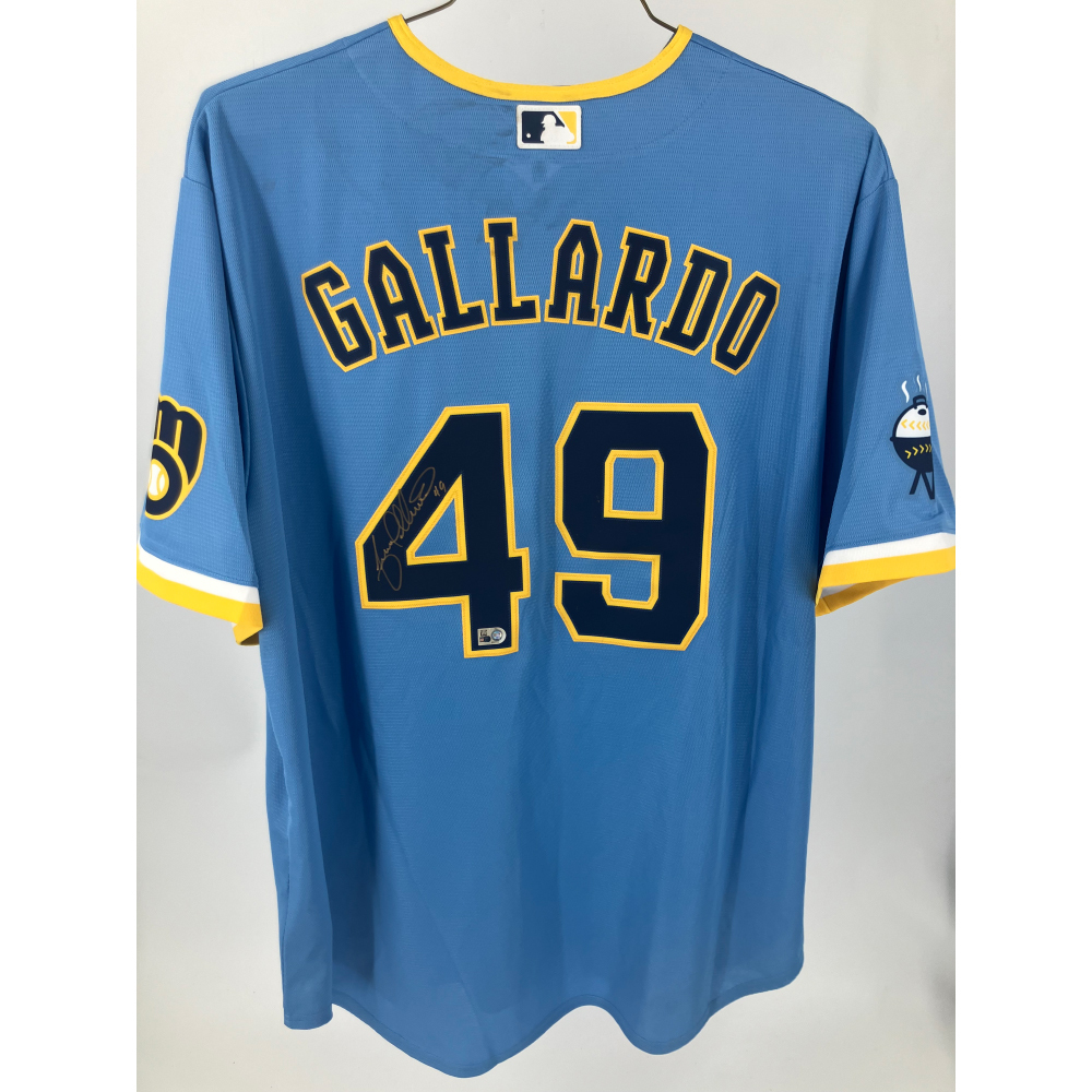 Autographed Yovani Gallardo Brewers Alumni Home Run Derby Jersey