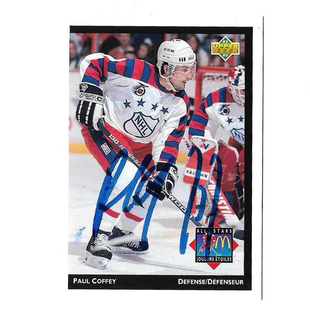 Paul Coffey Autographed 1992-93 Upper Deck McDonald's All-Stars Hockey Card