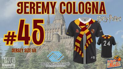 Harry Potter Night Jersey #45 Jeremy Cologna
