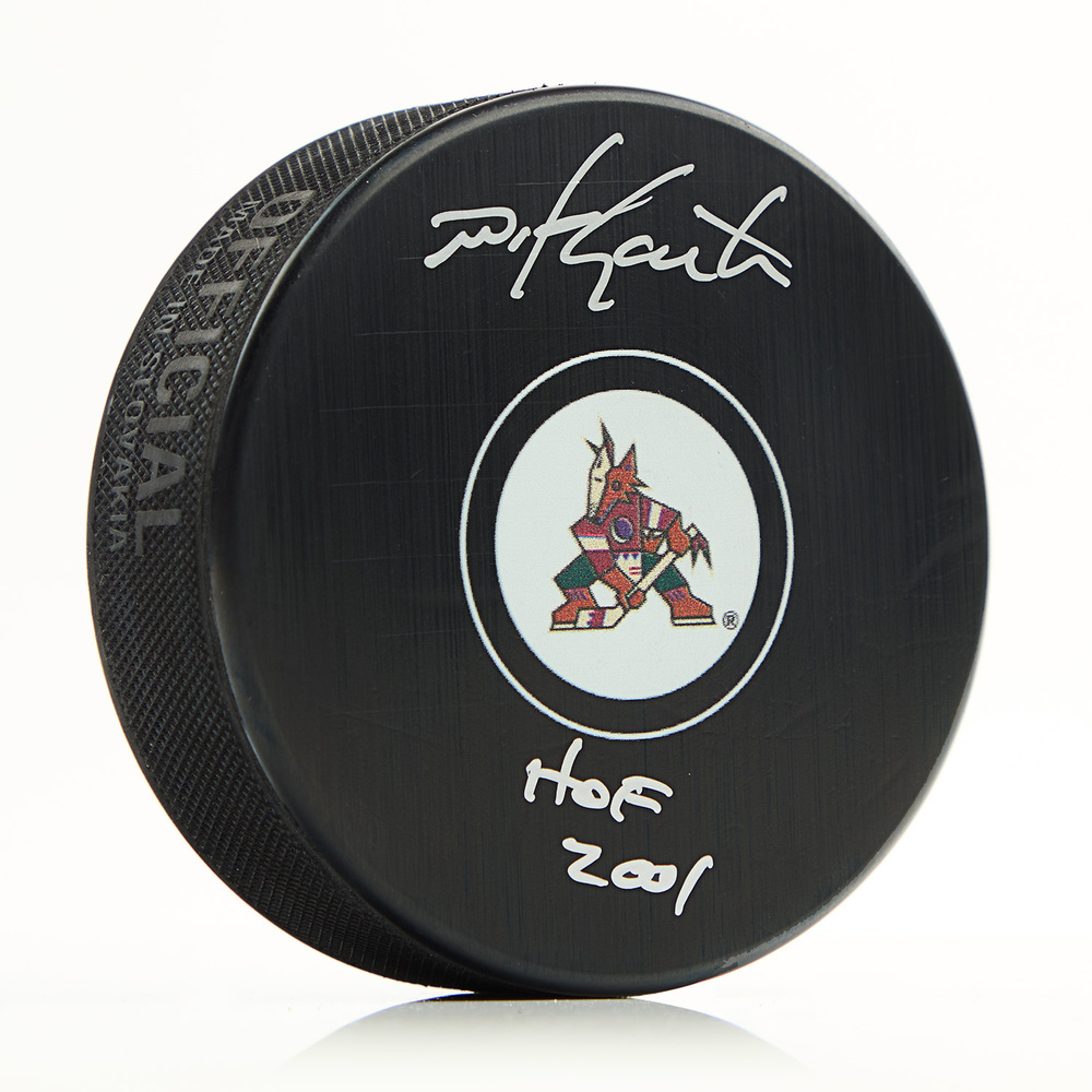 Mike Gartner Autographed Phoenix Coyotes Hockey Puck with HOF Note