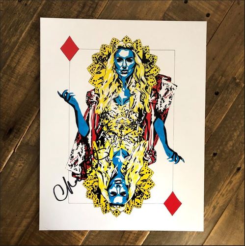 Charlotte Flair SIGNED 11 x 14 Rob Schamberger Print