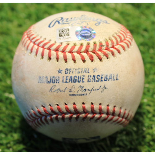 Game-Used Baseball: 2 RBI Double from Whit Merrifield's Record Setting 422nd Consecutive Game Played