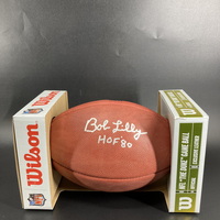 HOF - Cowboys Bob Lilly Signed Authentic Football with 100 Seasons Logo ...