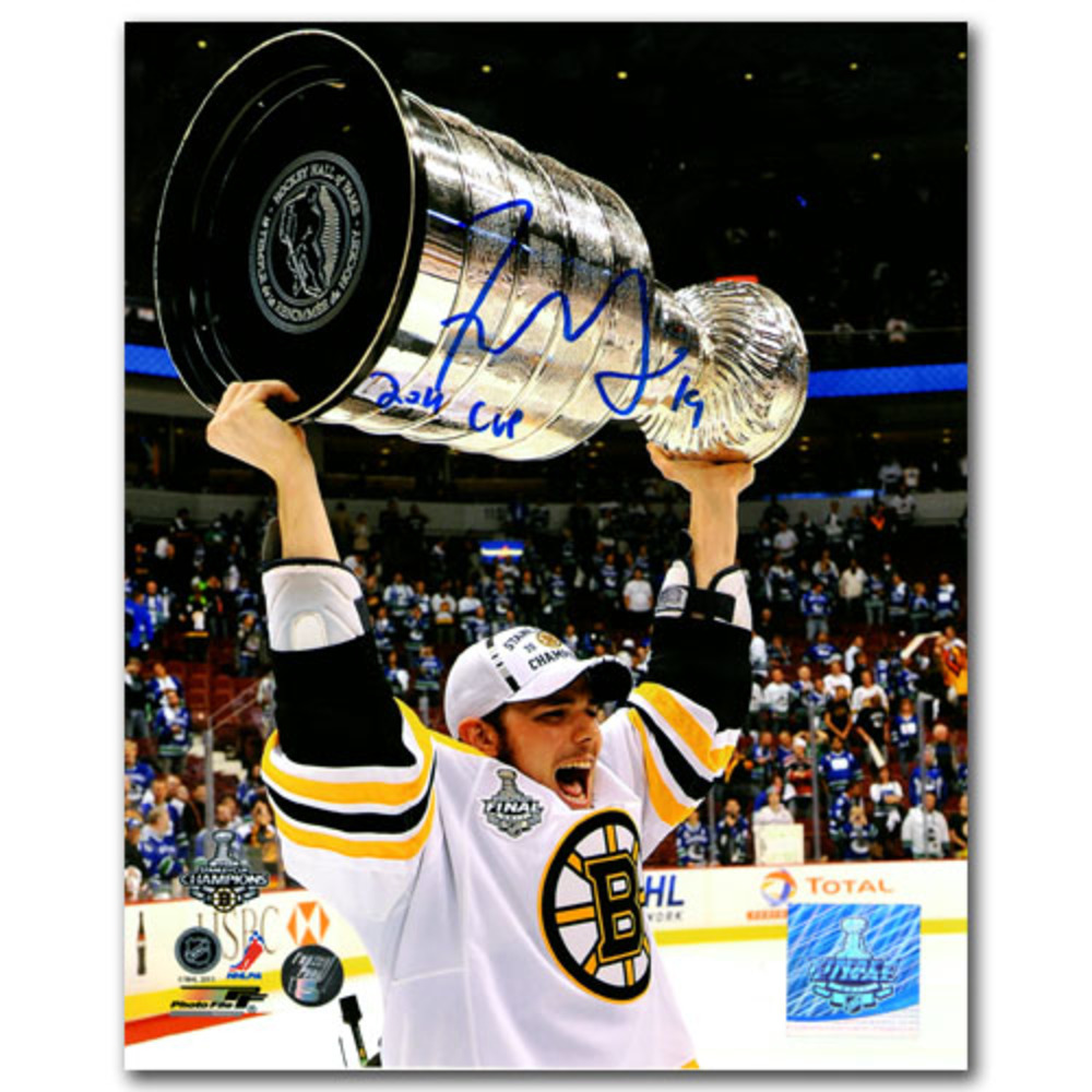 Tyler Seguin Autographed Boston Bruins 8X10 Photo w/2011 CUP Inscription