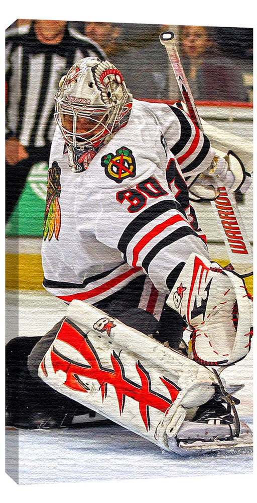 Emery,R Unsigned 14x28 Canvas Blackhawks White Jersey