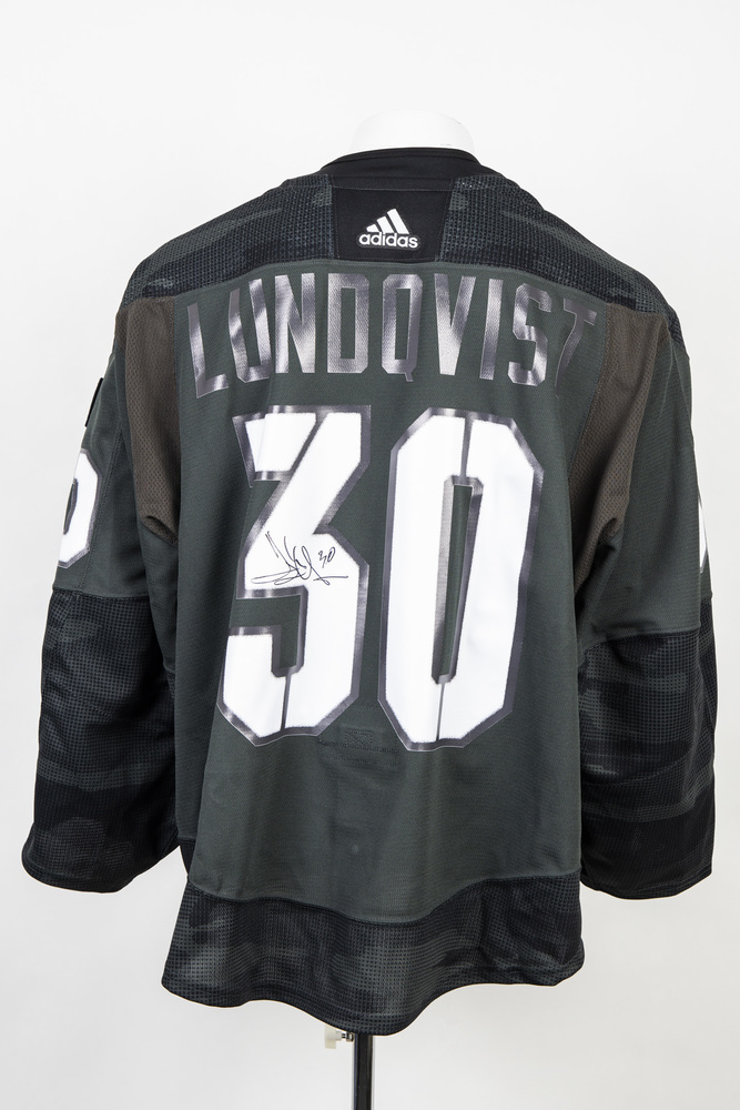 Veterans Night warm up jersey worn and signed by #30 Henrik Lundqvist