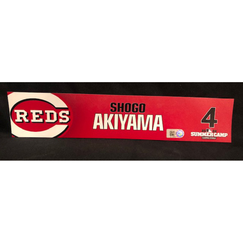 Shogo Akiyama -- 2020 Sumer Camp Locker Tag -- Team-Issued