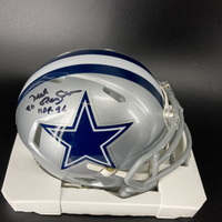 HOF - Cowboys Mel Renfro Signed Mini Helmet with HOF 96 Inscription