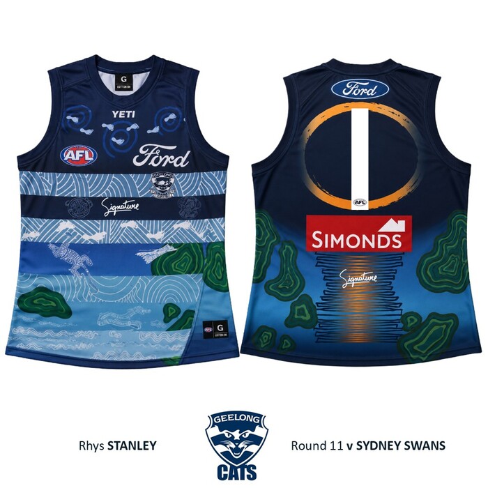 Photo of Rhys Stanley #1 Geelong Cats 2026 First Nations Home Guernsey