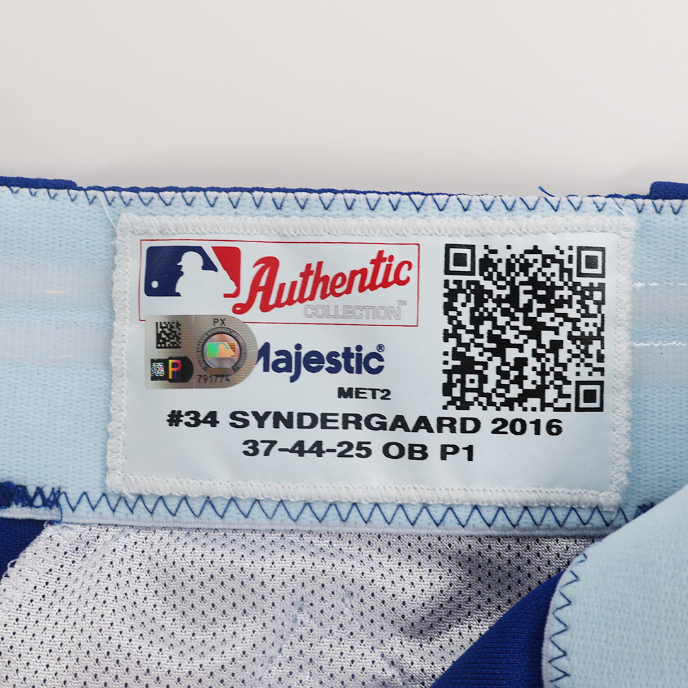 Noah Syndergaard #34 - Team Issued Royal Giants Pants - 2016