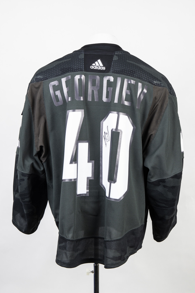 Veterans Night warm up jersey worn and signed by #40 Alexandar Georgiev