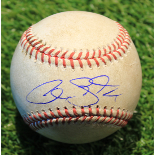 Autographed Game-Used Baseball: Alex Gordon 1,642nd Career Hit (Final Series of Career - DET@KC 9/25/20)