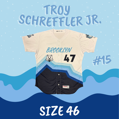#15 Troy Schreffler Jr. Game Used Polar Bear Jersey (Size 46)