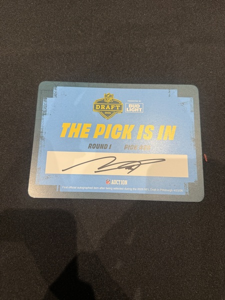 Makai Lemon Autographed Commemorative Draft Card - First NFL Auction Off...