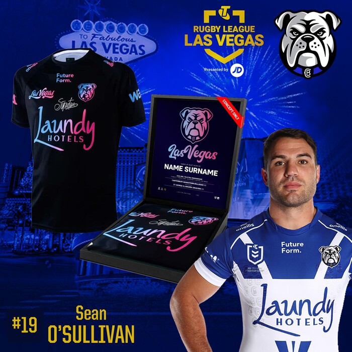 Photo of Sean O'Sullivan 2026 Canterbury-Bankstown Bulldogs Vegas Warm Up Tee *PLAYER-ISSUE*