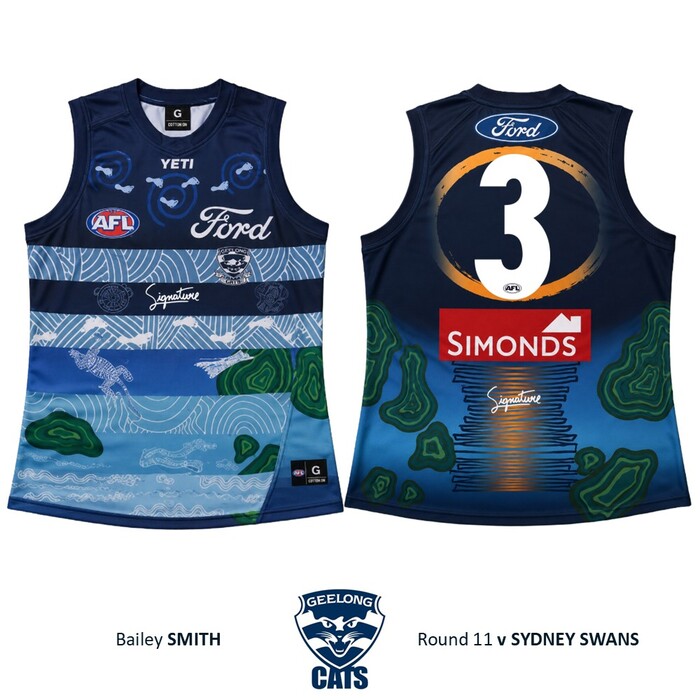 Photo of Bailey Smith #3 Geelong Cats 2026 First Nations Home Guernsey