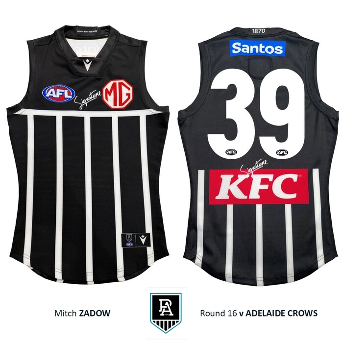 Photo of Mitch Zadow #39 Port Adelaide 2026 Prison Bar Guernsey