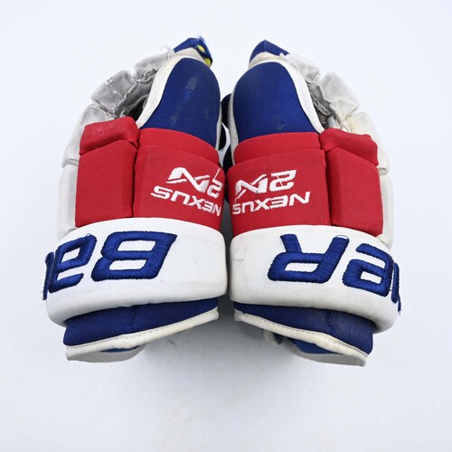 Image of Kakko, Kaapo<br>Blue Bauer Nexus 2N Gloves - NHL Debut - PHOTO-MATCHED<br>New York Rangers<br>2019-20<br>#24