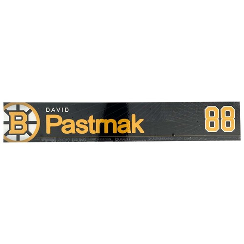 Photo of Team-Issued 2025-2026 TD Garden Locker Room Nameplate - David Pastrnak