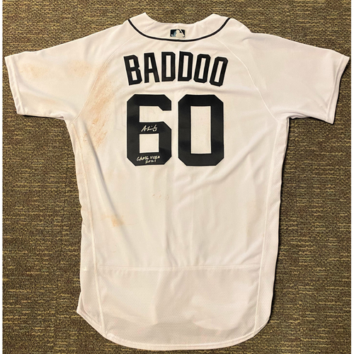 Baddoo Exclusive! Akil Baddoo Autographed Game-Used Home Jersey with Inscription (Game Used 2021) (MLB AUTHENTICATED)