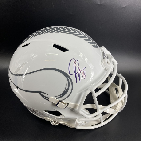 NFL - Vikings Justin Jefferson Signed STS Replica Speed Helmet