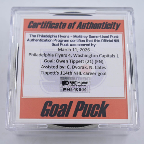 Image of Tippett, Owen - Philadelphia Flyers - March 11, 2026 vs. Washington Capitals (Flyers Logo)