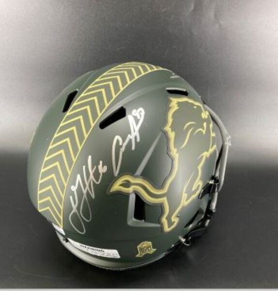 NFL - Lions Multi Signed STS Replica Speed Helmet Signed by Jahmyr Gibbs...