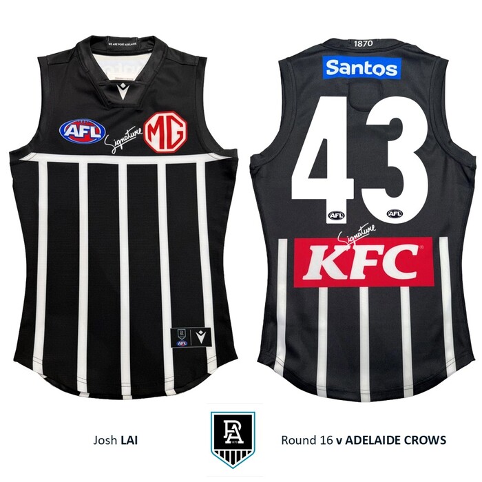 Photo of Josh Lai #43 Port Adelaide 2026 Prison Bar Guernsey