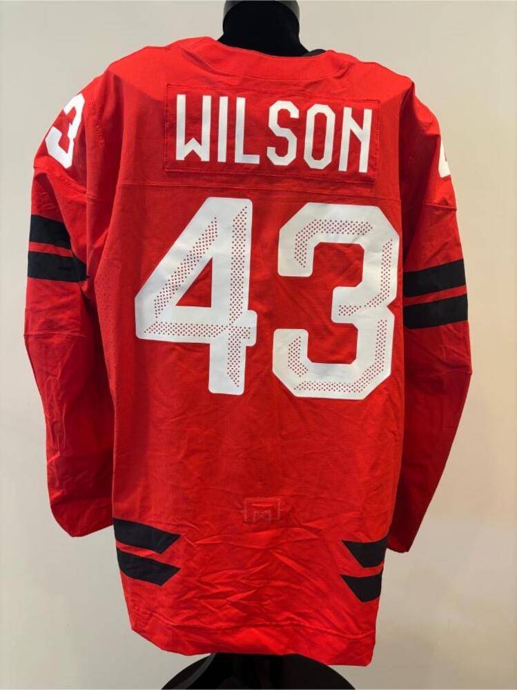 Tom Wilson Canada Game-Used Red Jersey worn v. Switzerland on February 13, 2026, as a part of the 2026 Milano Cortina Winter Games.