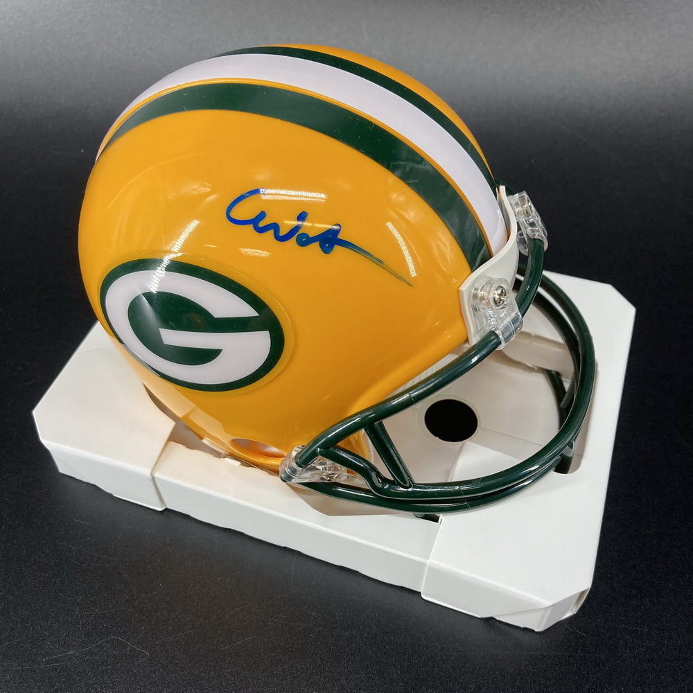 NFL Packers Christian Watson signed mini helmet The official