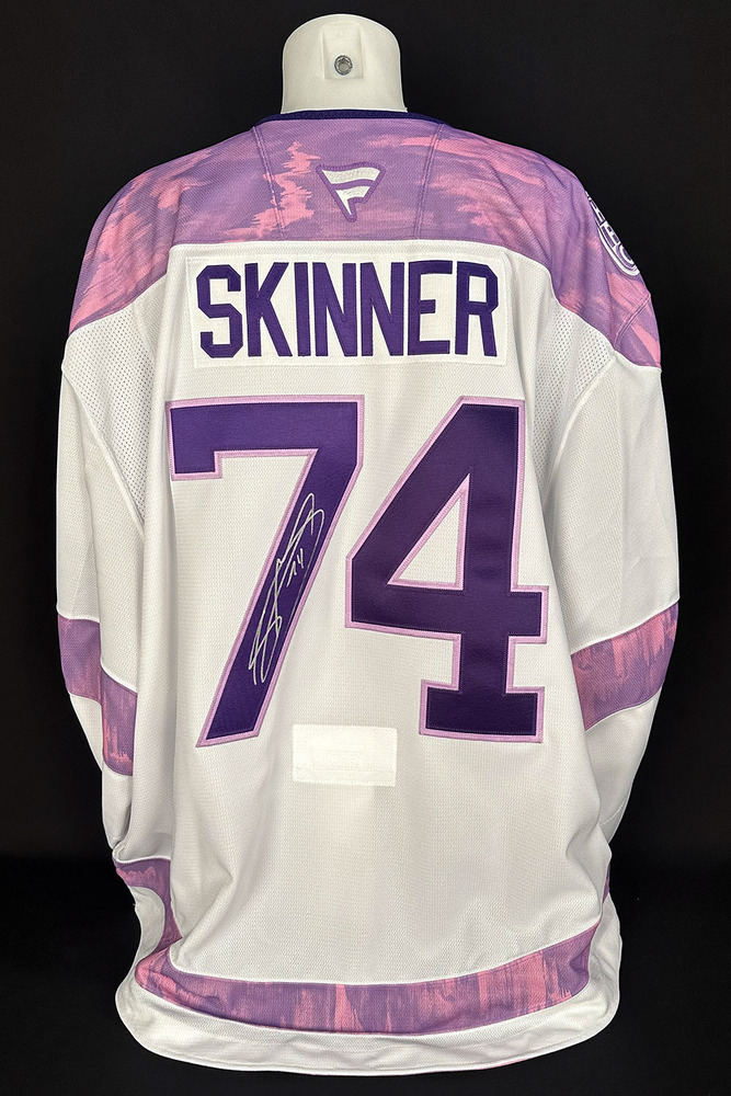 Stuart Skinner #74 - Autographed 2025-26 Edmonton Oilers Hockey Fights Cancer Night Ltd Edition Jersey (Autographed Only / Not Worn On Ice)