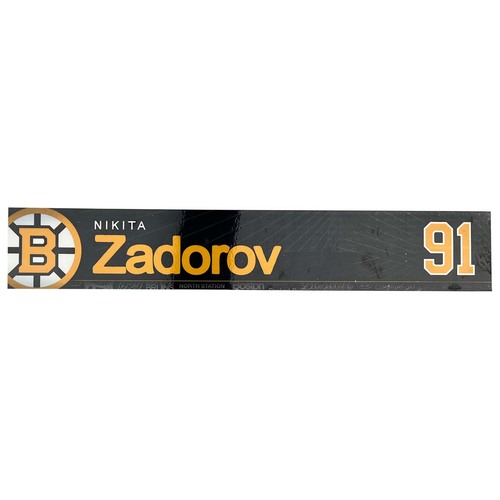Photo of Team-Issued 2025-2026 TD Garden Locker Room Nameplate - Nikita Zadorov